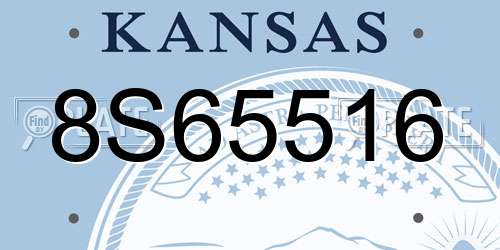 8S65516 Kansas License Plate