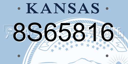 8S65816 Kansas License Plate