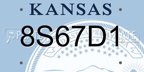 8S67D1 Kansas License Plate