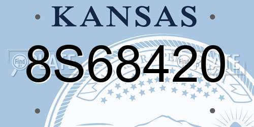8S68420 Kansas License Plate