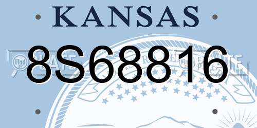 8S68816 Kansas License Plate