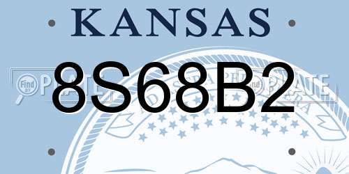 8S68B2 Kansas License Plate