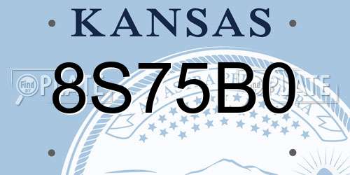 8S75B0 Kansas License Plate