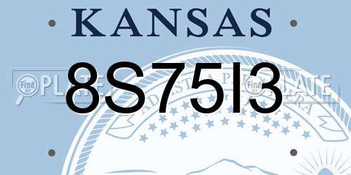 8S75I3 Kansas License Plate