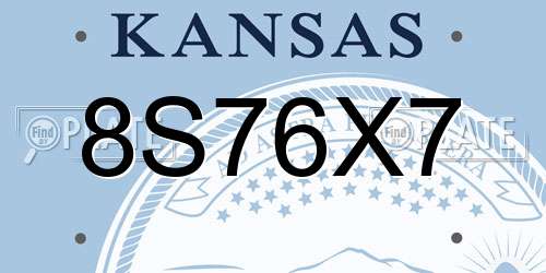 8S76X7 Kansas License Plate