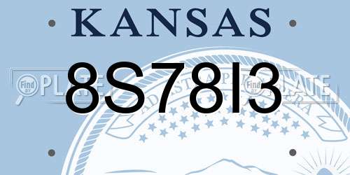 8S78I3 Kansas License Plate