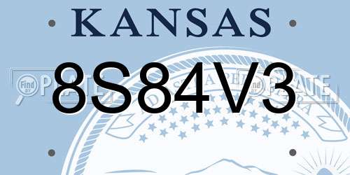 8S84V3 Kansas License Plate