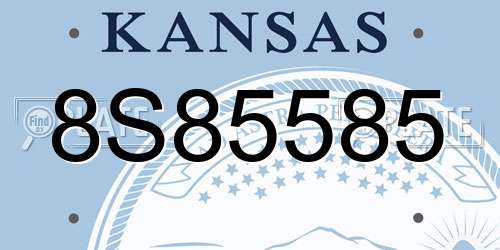 8S85585 Kansas License Plate