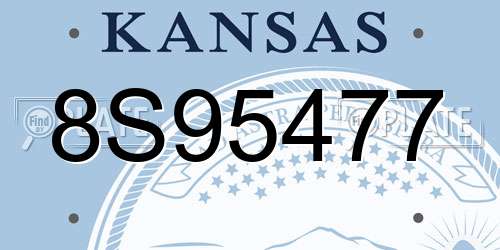8S95477 Kansas License Plate