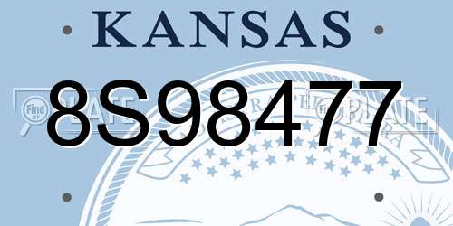 8S98477 Kansas License Plate