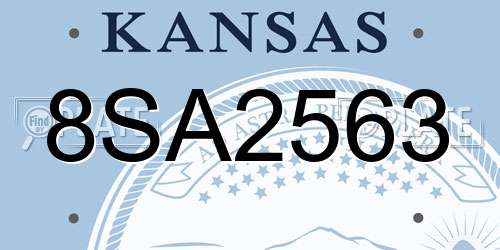 8SA2563 Kansas License Plate