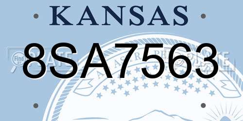 8SA7563 Kansas License Plate
