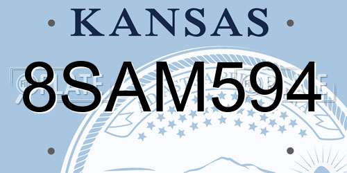 8SAM594 Kansas License Plate