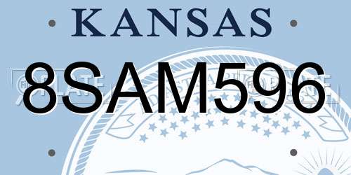 8SAM596 Kansas License Plate