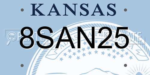 8SAN25 Kansas License Plate