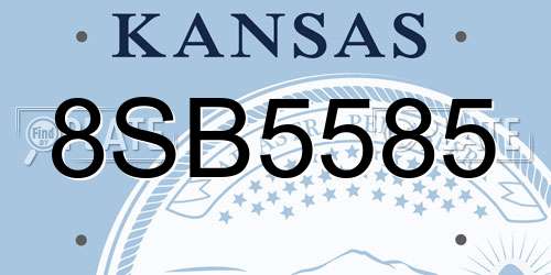 8SB5585 Kansas License Plate