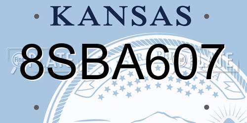 8SBA607 Kansas License Plate