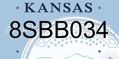 8SBB034 Kansas License Plate