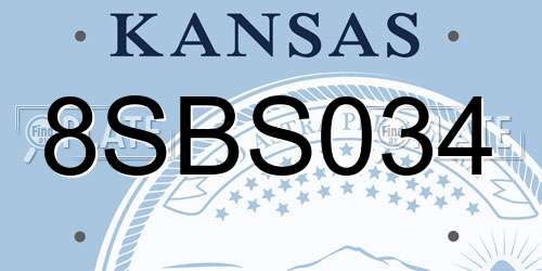 8SBS034 Kansas License Plate