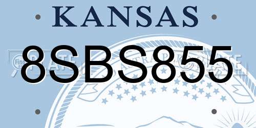 8SBS855 Kansas License Plate