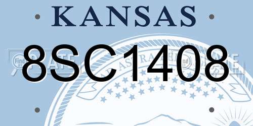 8SC1408 Kansas License Plate