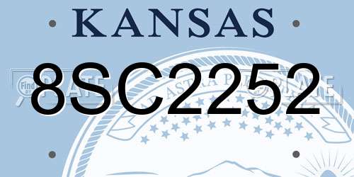8SC2252 Kansas License Plate