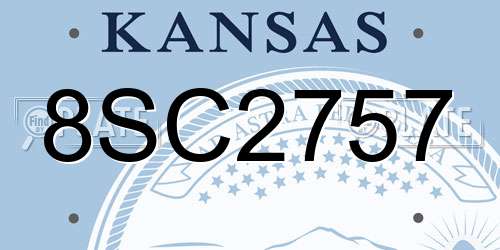 8SC2757 Kansas License Plate