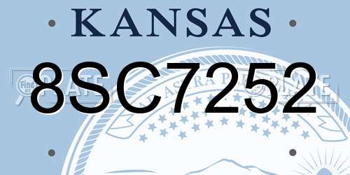 8SC7252 Kansas License Plate