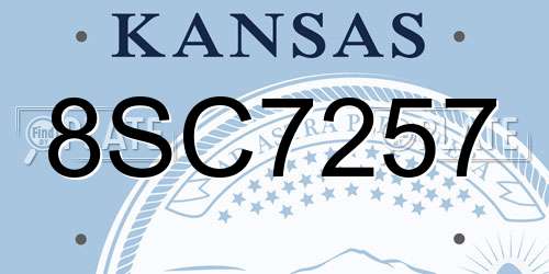 8SC7257 Kansas License Plate