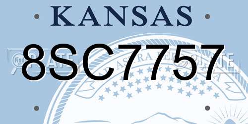 8SC7757 Kansas License Plate