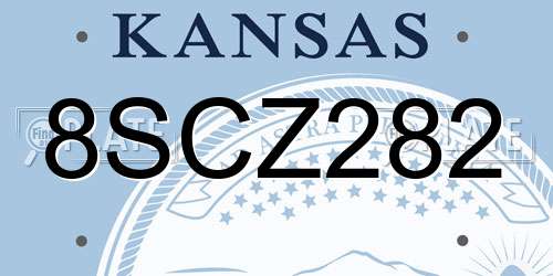 8SCZ282 Kansas License Plate