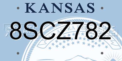 8SCZ782 Kansas License Plate