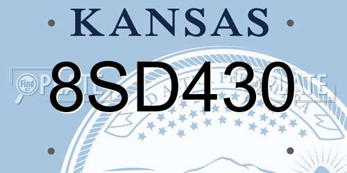 8SD430 Kansas License Plate