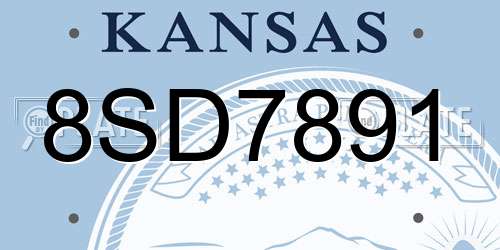 8SD7891 Kansas License Plate