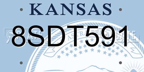 8SDT591 Kansas License Plate