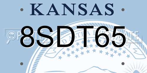 8SDT65 Kansas License Plate