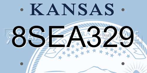 8SEA329 Kansas License Plate