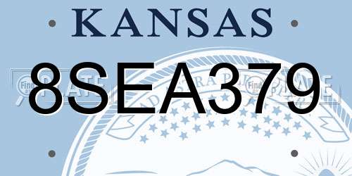 8SEA379 Kansas License Plate