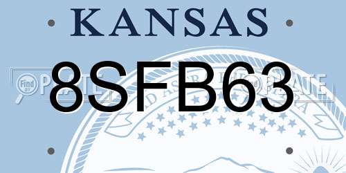 8SFB63 Kansas License Plate