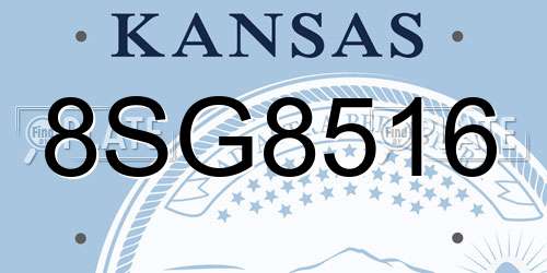 8SG8516 Kansas License Plate