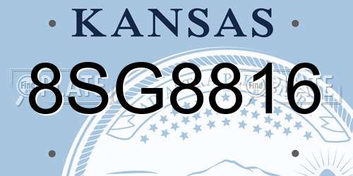 8SG8816 Kansas License Plate
