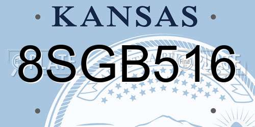 8SGB516 Kansas License Plate