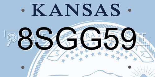 8SGG59 Kansas License Plate