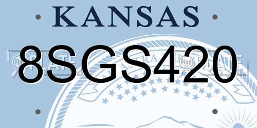 8SGS420 Kansas License Plate