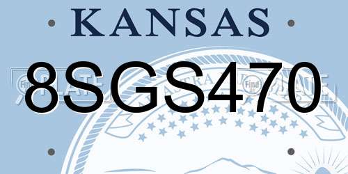 8SGS470 Kansas License Plate