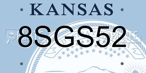 8SGS52 Kansas License Plate