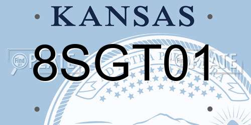 8SGT01 Kansas License Plate