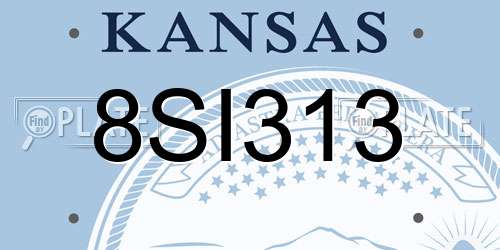 8SI313 Kansas License Plate
