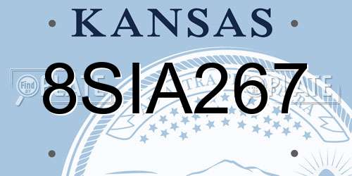 8SIA267 Kansas License Plate