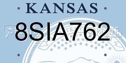 8SIA762 Kansas License Plate